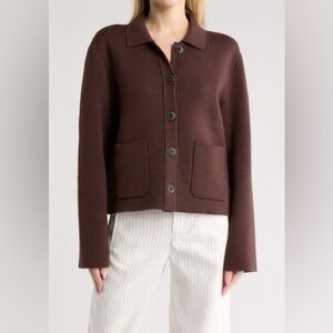 Marc New York Chocolate Brown Quiet Luxury Viscose Sweater XS NWOT